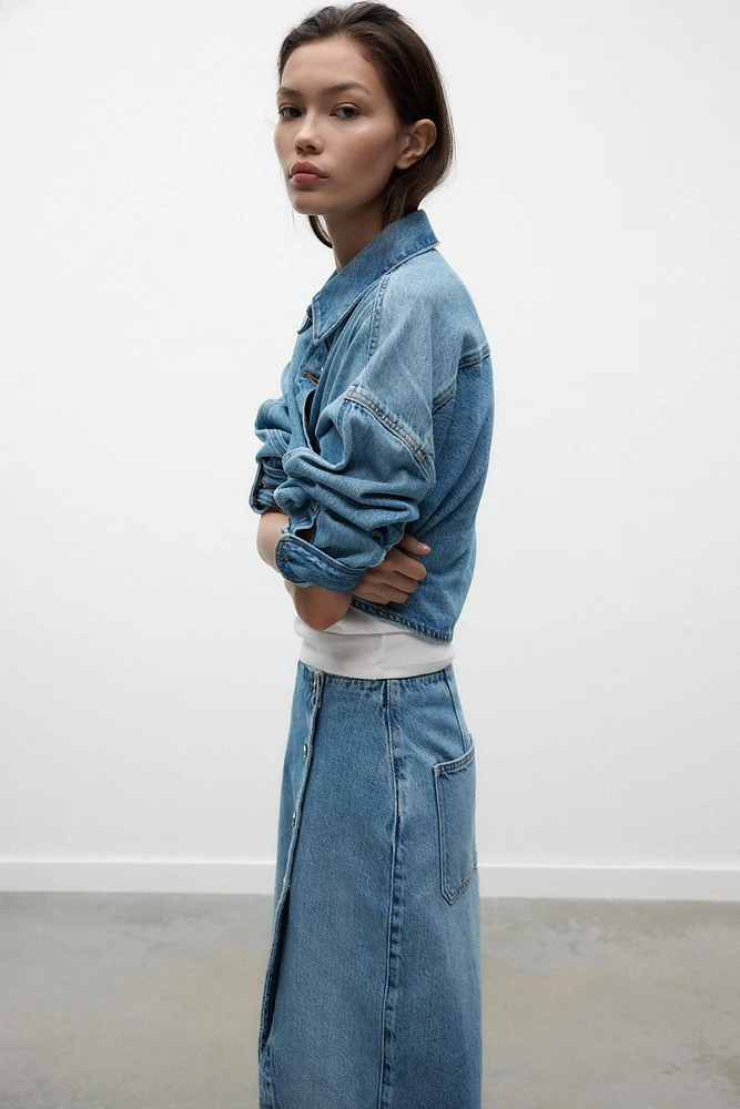 Z1975 CROPPED OVERSIZED DENIM SHIRT