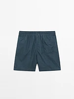 Regular fit micro-print swimming trunks