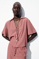 CHEMISE MANCHES COURTES EFFET FROISSÉ