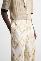 GEOMETRIC PRINT RELAXED FIT PANTS