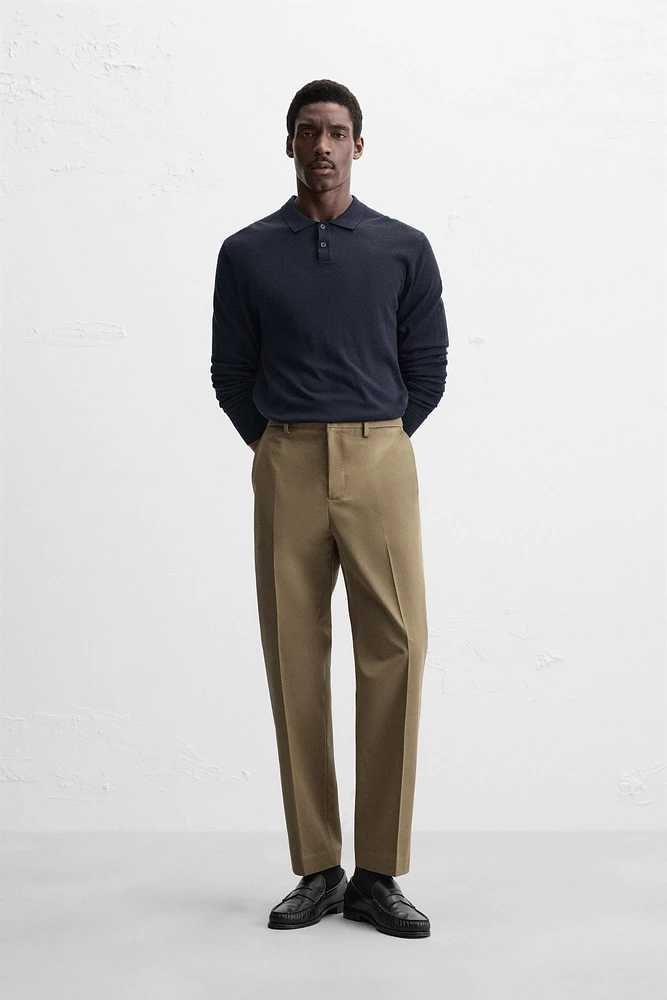 REGULAR FIT PANTS WITH BELT LOOPS