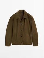 Veste légère courte en cuir et daim - Limited Edition