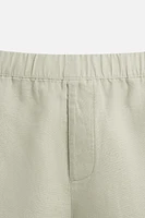 100% LINEN BERMUDA SHORTS