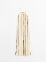 Robe midi fluide imprimé à rayures