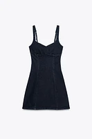 Z1975 STRAPPY DENIM MINI DRESS