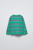 STRIPED T-SHIRT WITH EMBROIDERED LABEL