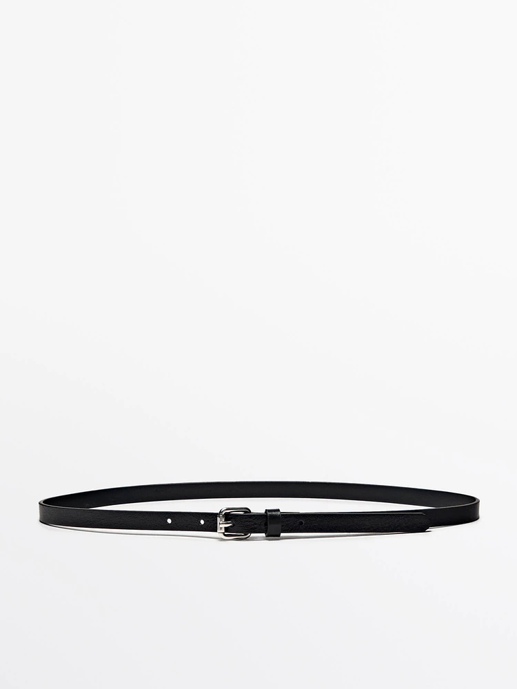 Ceinture en cuir avec boucle carrée