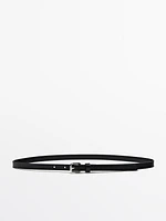 Ceinture en cuir avec boucle carrée