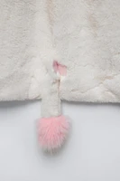 FAUX FUR UNICORN CAPE