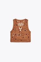 BEADED KNIT VEST