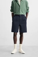 RELAXED FIT PLEATED SHORTS