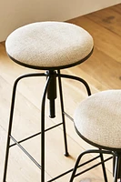 LINEN SWIVEL BAR STOOL