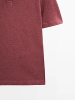 Textured piqué short sleeve polo shirt