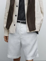 Bermuda semi-jogger 100 % lin