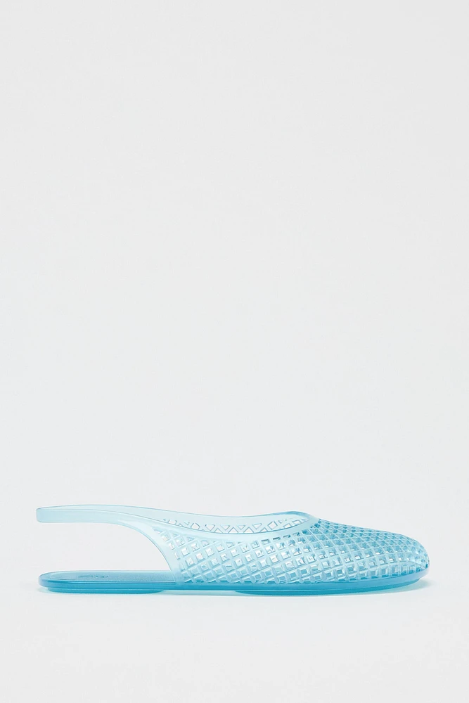 RUBBERIZED EFFECT SLINGBACK SHOES