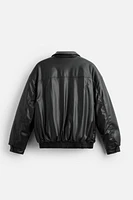 FAUX LEATHER PADDED JACKET