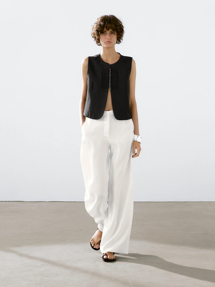 Pantalon de tailleur 100 % lin