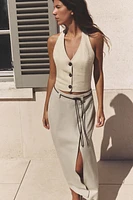LINEN MIDI SKIRT
