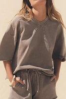 WASHED EFFECT PLUSH SWEATSHIRT