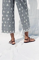 PANTALON JUPE-CULOTTE VICHY BRODÉ