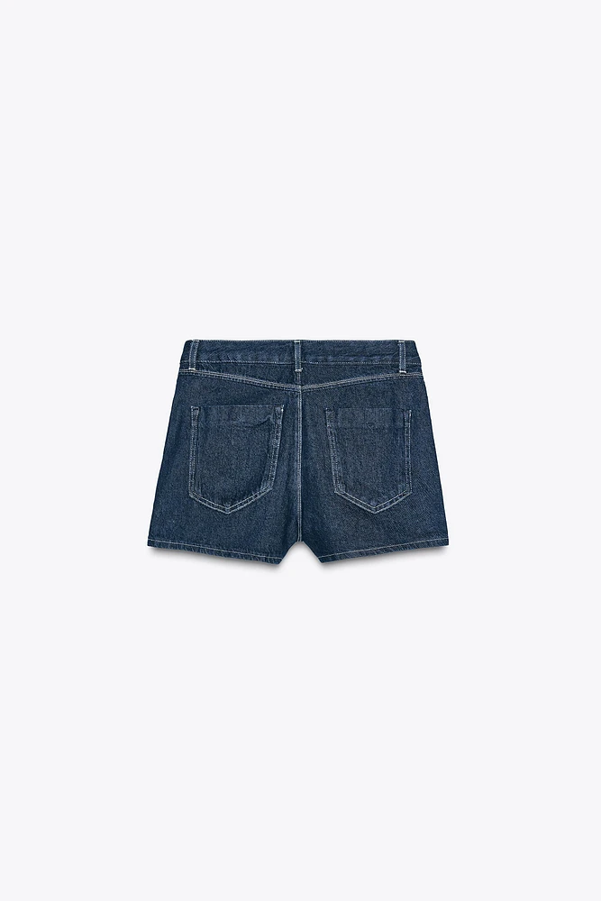 Z1975 JUPE-CULOTTE CROISÉE EN JEAN