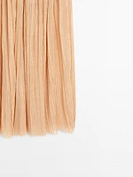 Pleated 100% silk midi skirt - Studio