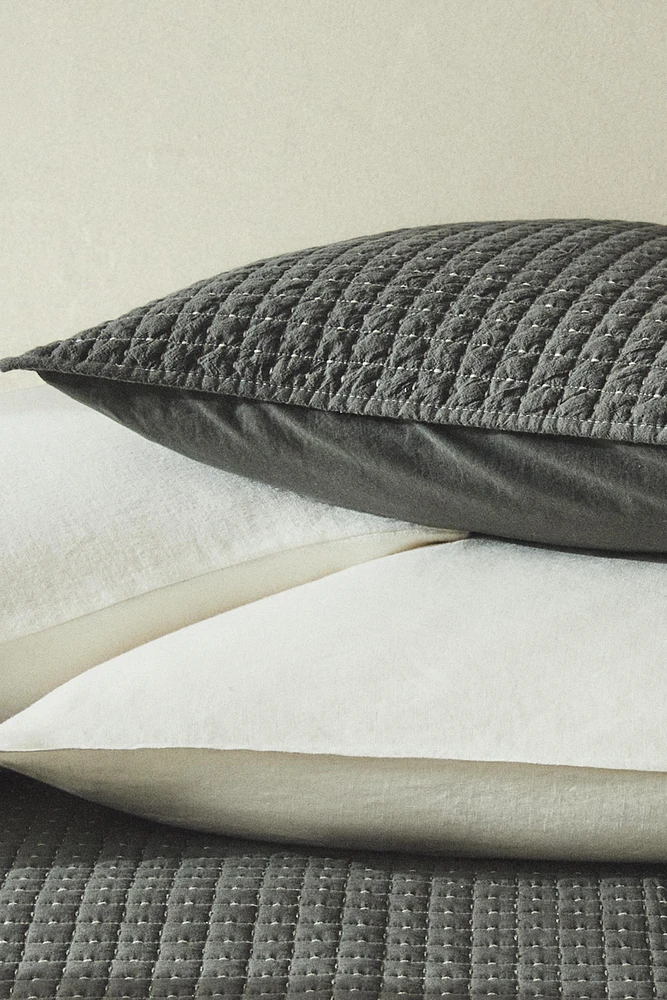 HOUSSE DE COUSSIN ÉDREDON COTON RELIEF