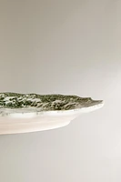 PLAT FAÏENCE IMPRIMÉ FLEURS