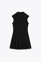 SLEEVELESS CREPE MINI DRESS