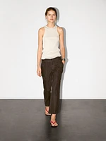 Pantalon kick flare 100 % lin