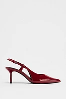 PATENT LEATHER SLINGBACK PUMPS