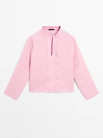 100% linen long sleeve shirt