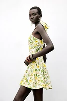 ROBE COURTE AVEC LIN IMPRIMÉ