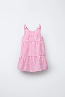 ROBE À CARREAUX VICHY FLEURS