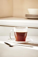 BOROSILICATE GLASS COFFEE CUP AND SAUCER