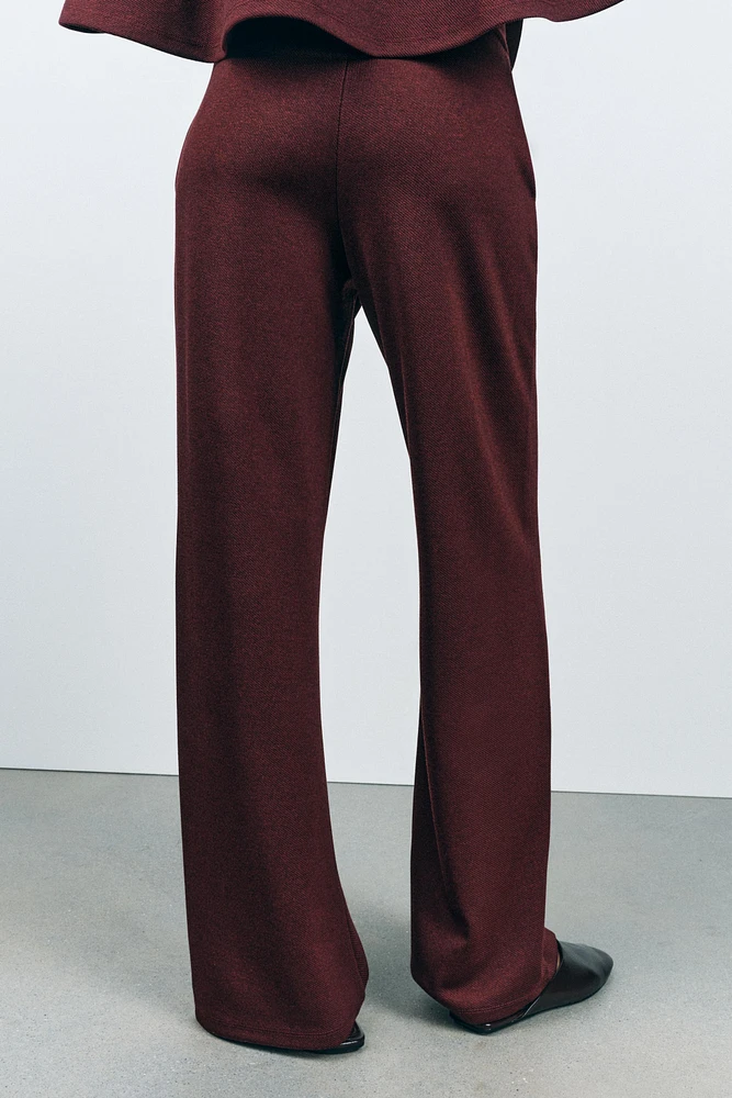 WIDE LEG RIBBED PANTS