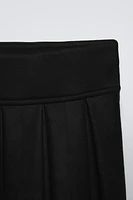 FAUX SUEDE BOX PLEAT SKIRT