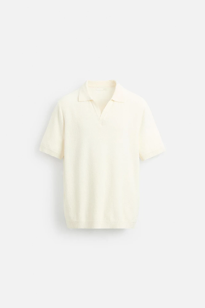 TEXTURED KNIT POLO SHIRT