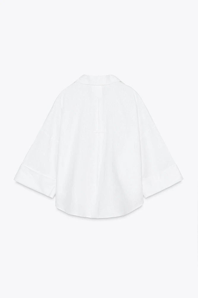 CHEMISE MANCHE LARGE AVEC LIN