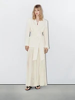 Blazer court 100 % lin avec foulard - STUDIO