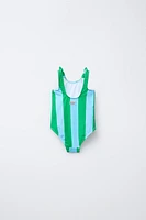 2-6 YEARS/ STRIPED LEMON SWIMSUIT