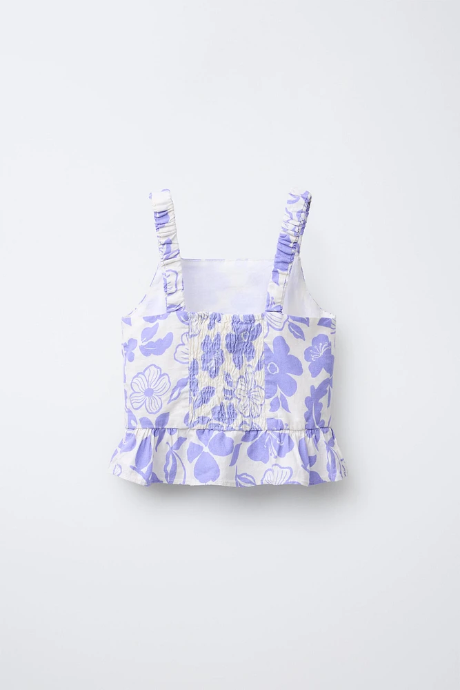 PRINTED LINEN TOP