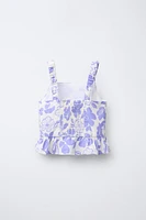 PRINTED LINEN TOP
