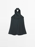 Halter neck back neckline top