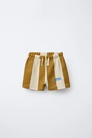 EMBROIDERED TEXT STRIPED SHORTS