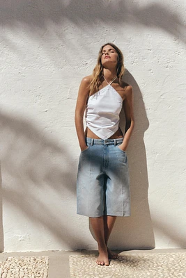 TRF MID-RISE DENIM JORTS