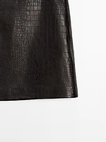 Minijupe croco en cuir nappa