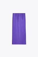 KNOTTED SATIN EFFECT MIDI SKIRT