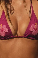FLORAL BEADED BIKINI TOP