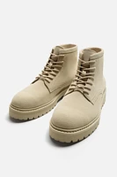 LEATHER LACE-UP BOOTS